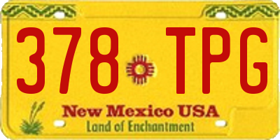 NM license plate 378TPG