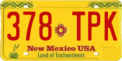 NM license plate 378TPK