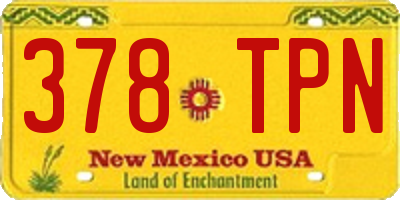 NM license plate 378TPN