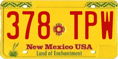 NM license plate 378TPW