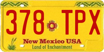 NM license plate 378TPX