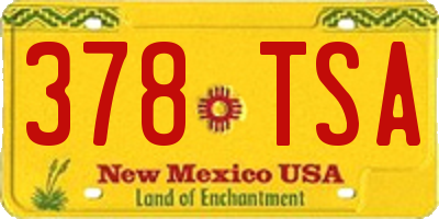 NM license plate 378TSA