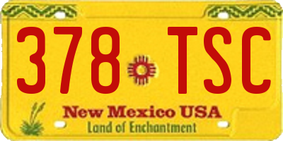 NM license plate 378TSC