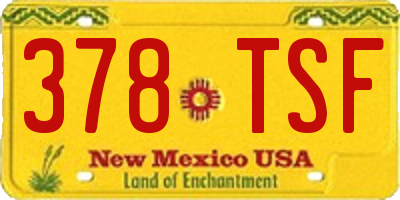 NM license plate 378TSF