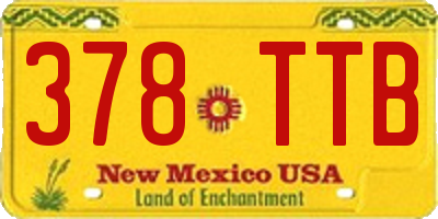 NM license plate 378TTB