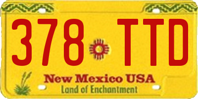 NM license plate 378TTD