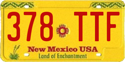 NM license plate 378TTF
