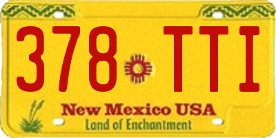 NM license plate 378TTI
