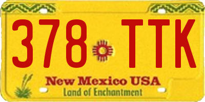 NM license plate 378TTK