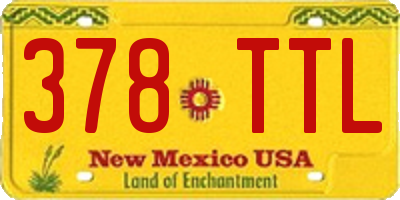 NM license plate 378TTL