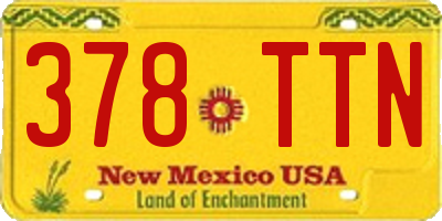 NM license plate 378TTN