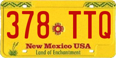 NM license plate 378TTQ