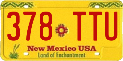 NM license plate 378TTU