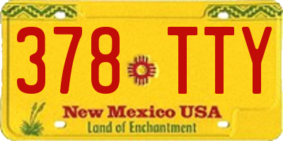 NM license plate 378TTY