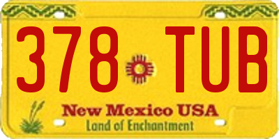 NM license plate 378TUB
