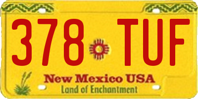 NM license plate 378TUF