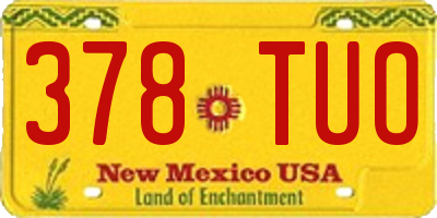 NM license plate 378TUO