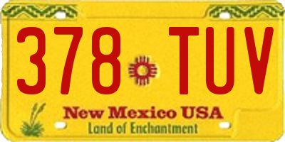NM license plate 378TUV