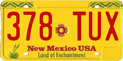 NM license plate 378TUX