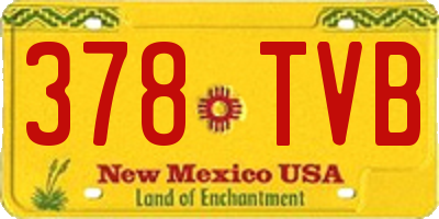 NM license plate 378TVB