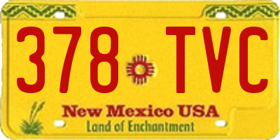 NM license plate 378TVC