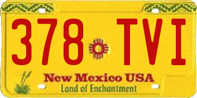 NM license plate 378TVI