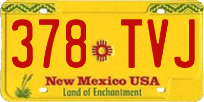 NM license plate 378TVJ