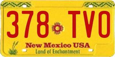 NM license plate 378TVO