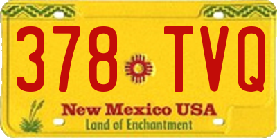 NM license plate 378TVQ