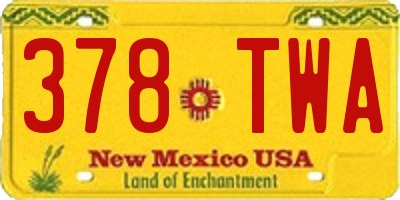 NM license plate 378TWA