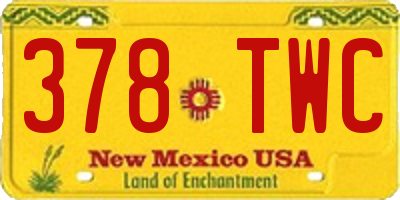 NM license plate 378TWC