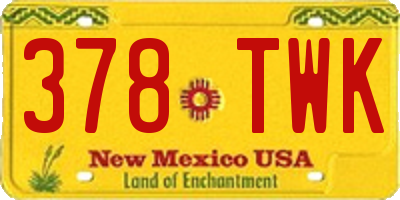 NM license plate 378TWK