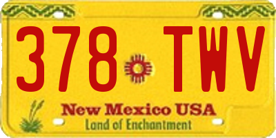 NM license plate 378TWV