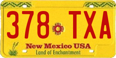 NM license plate 378TXA