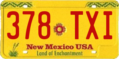 NM license plate 378TXI