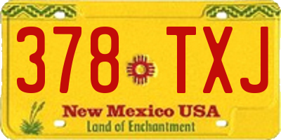 NM license plate 378TXJ