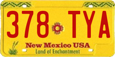NM license plate 378TYA