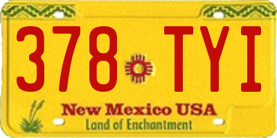 NM license plate 378TYI
