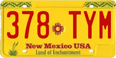 NM license plate 378TYM