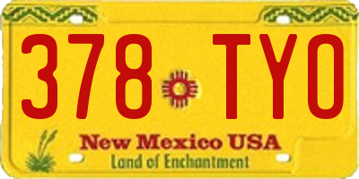 NM license plate 378TYO