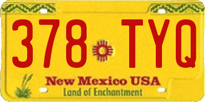 NM license plate 378TYQ