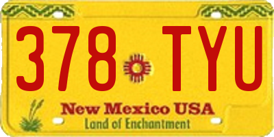 NM license plate 378TYU