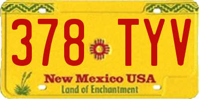NM license plate 378TYV