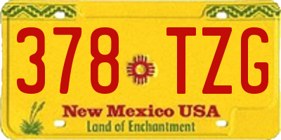 NM license plate 378TZG