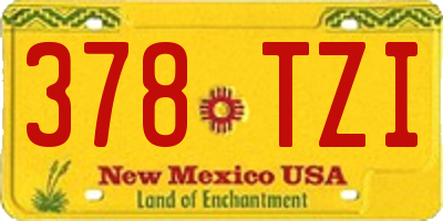 NM license plate 378TZI