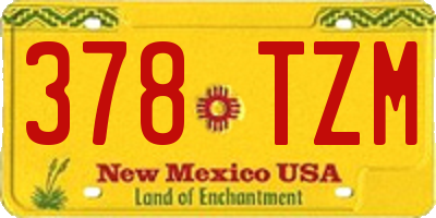 NM license plate 378TZM