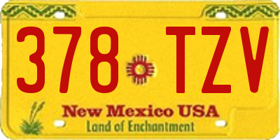 NM license plate 378TZV