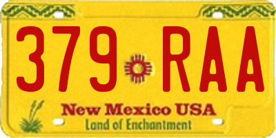 NM license plate 379RAA