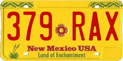 NM license plate 379RAX