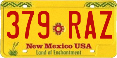 NM license plate 379RAZ